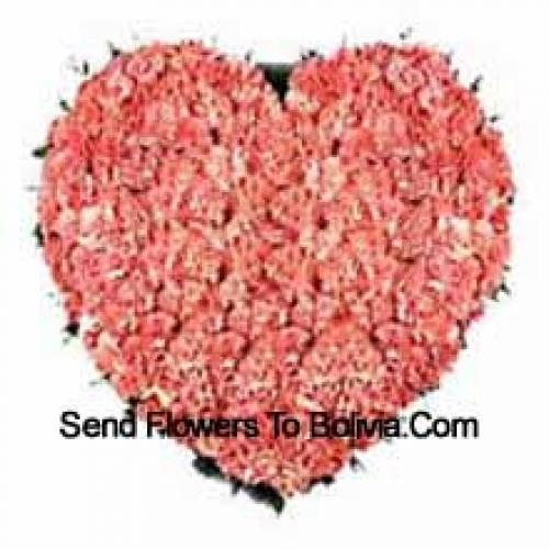 101 Pink Heart Carnations