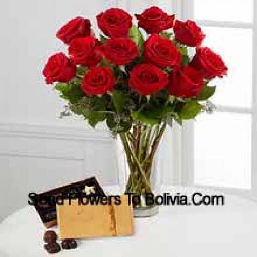 11 Red Roses with Yummy Godiva Chocolates